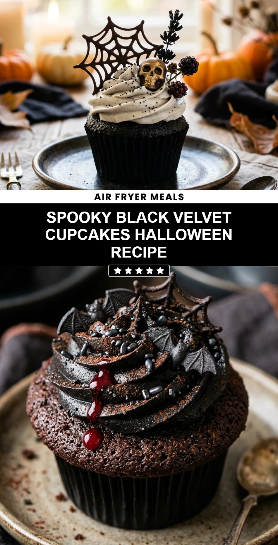 Spooky Black Velvet Cupcakes Halloween Recipe
