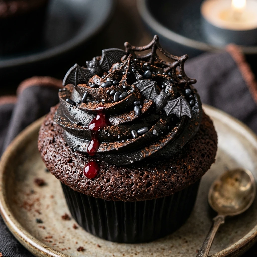 Spooky Black Velvet Cupcakes Halloween Recipe