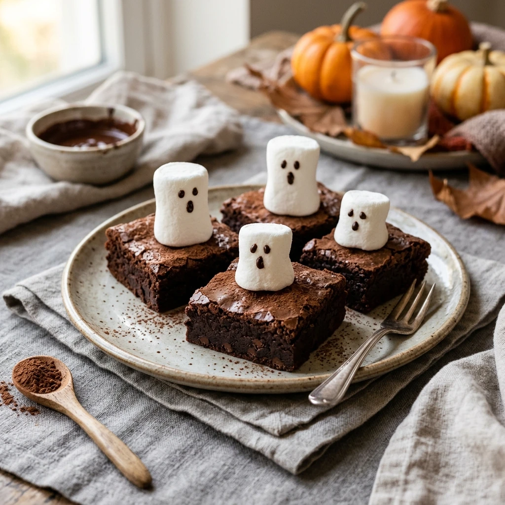 Spooky Ghost Brownies With Marshmallow Recipe