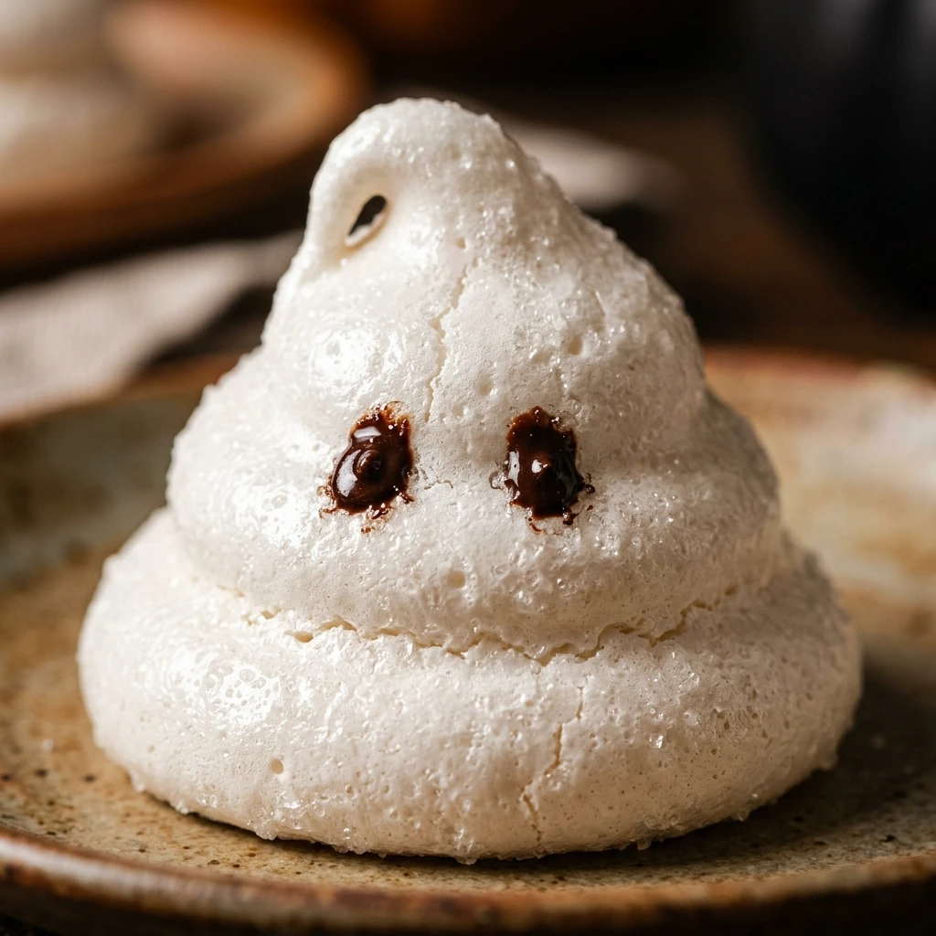 Spooky Ghost Meringue Cookies