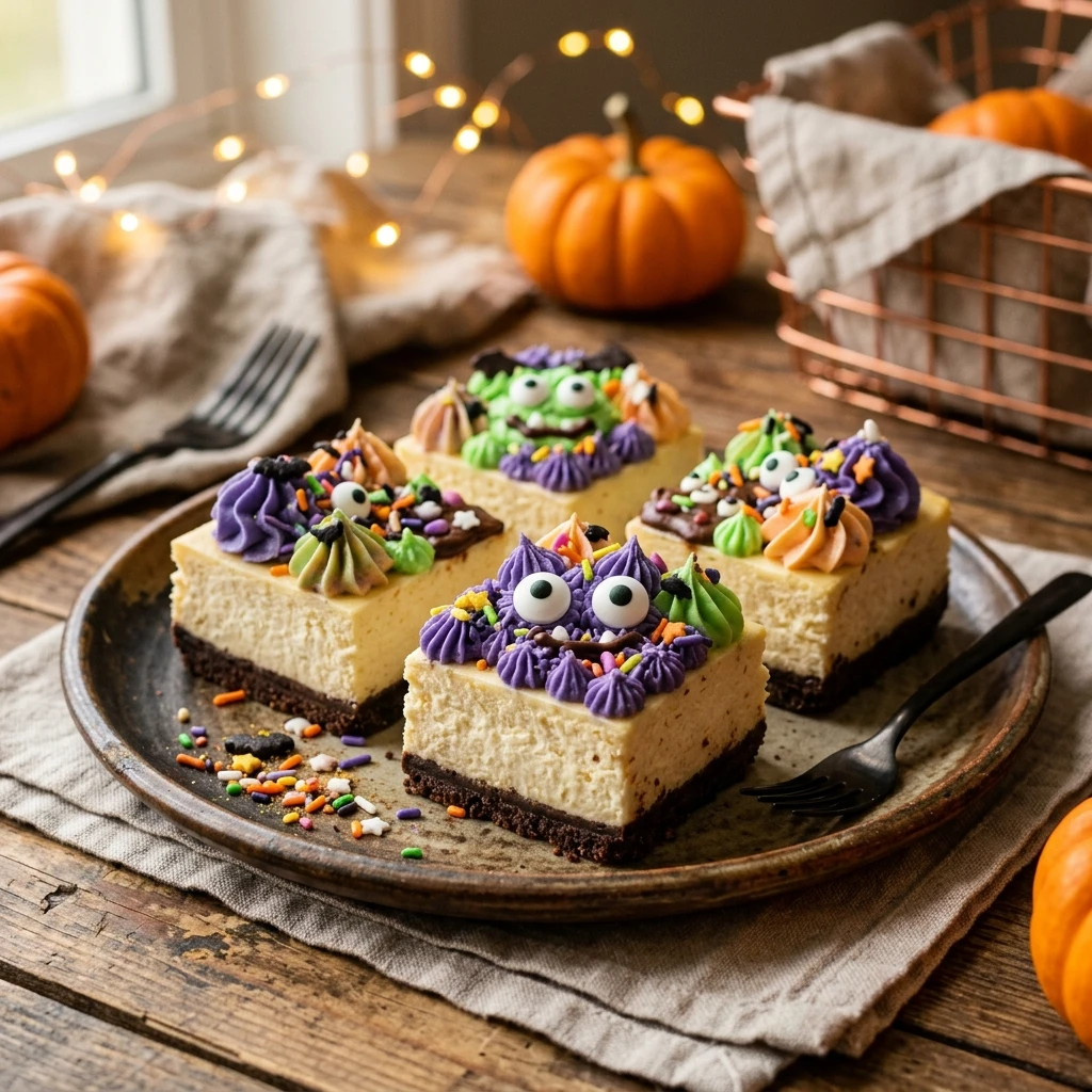 Spooky Monster Mash Cheesecake Bars Recipe