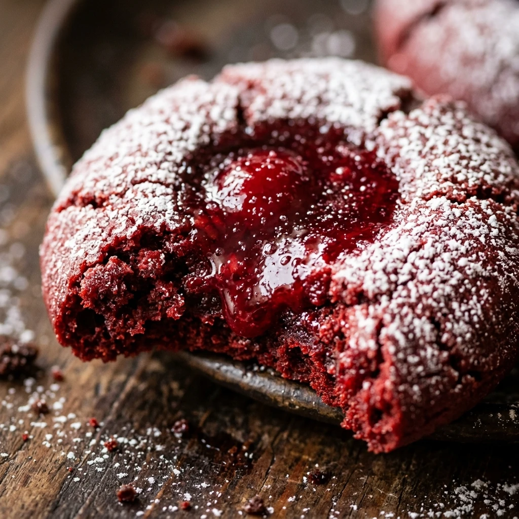 Spooky Vampire Kiss Red Velvet Cookies