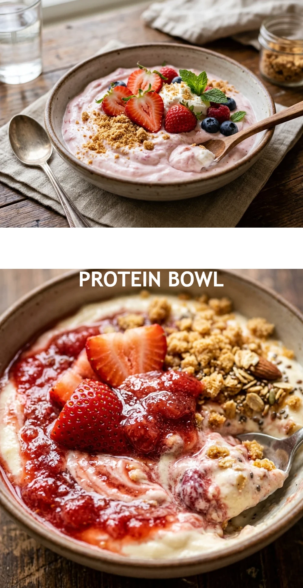 Strawberry Cheesecake Protein Bowl