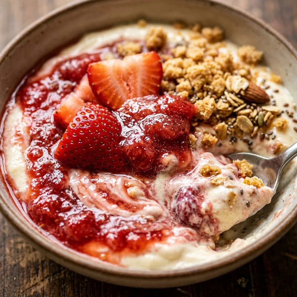 Strawberry Cheesecake Protein Bowl