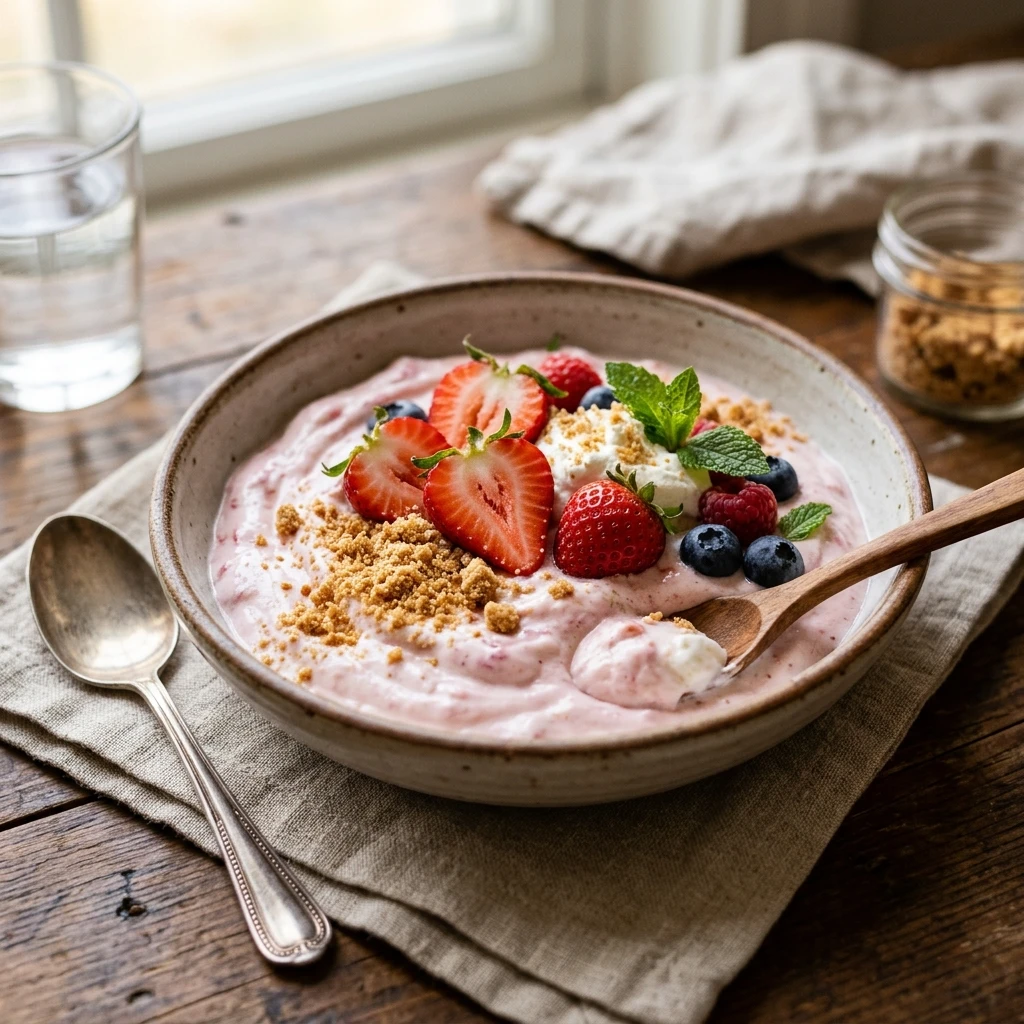 Strawberry Cheesecake Protein Bowl