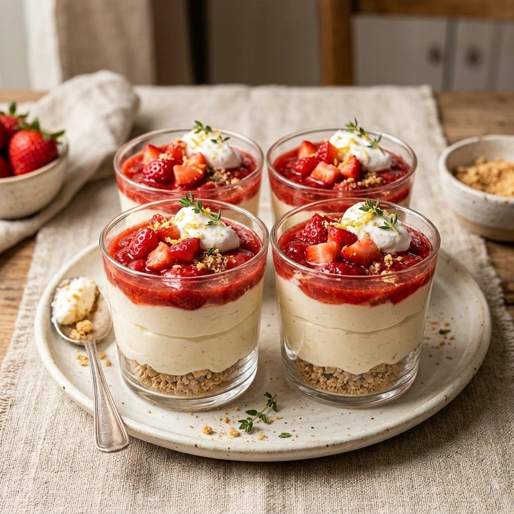 Strawberry Protein Cheesecake Cups