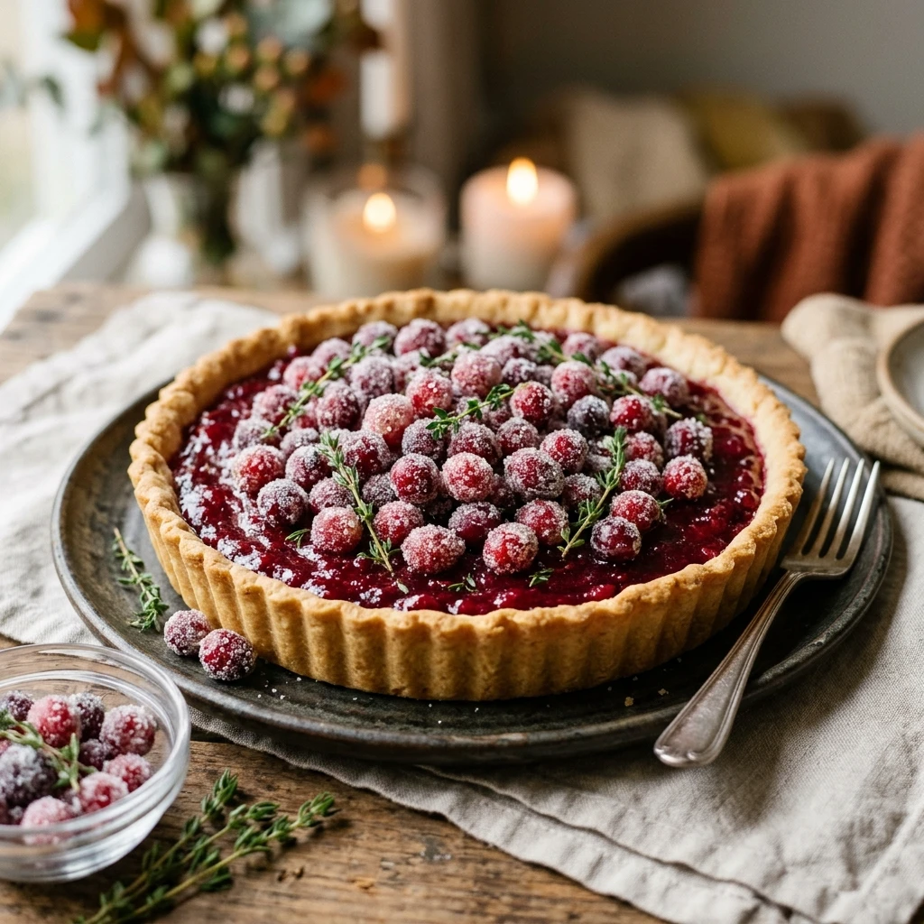 Sugared Cranberry Tart