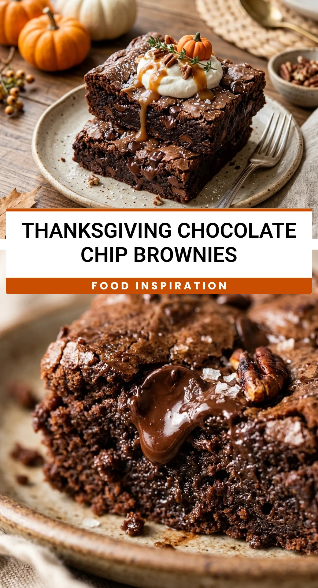 Thanksgiving Chocolate Chip Brownies
