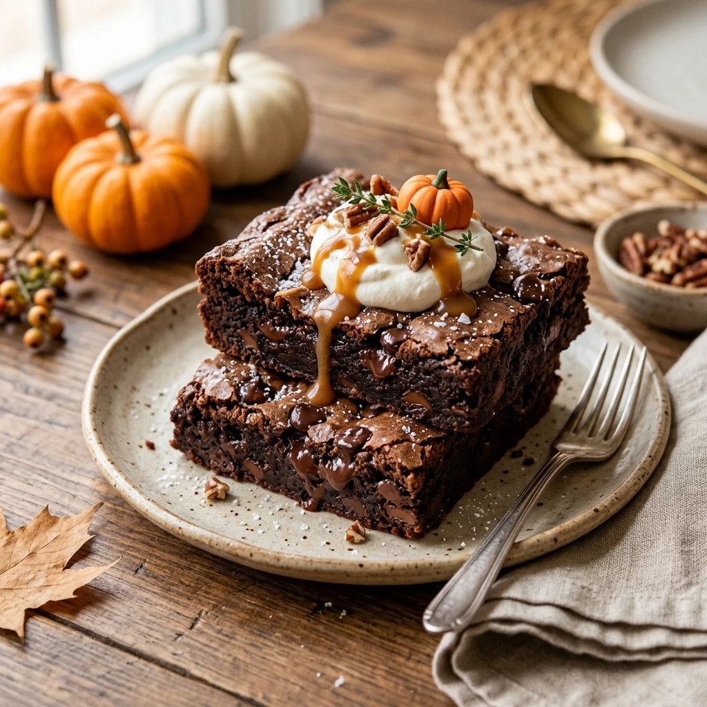 Thanksgiving Chocolate Chip Brownies