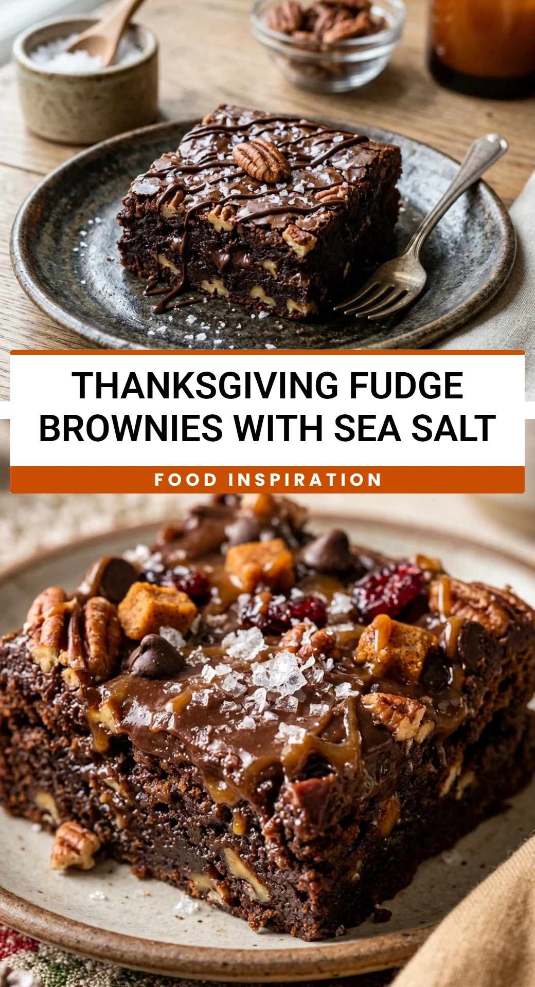 Thanksgiving Fudge Brownies With Sea Salt