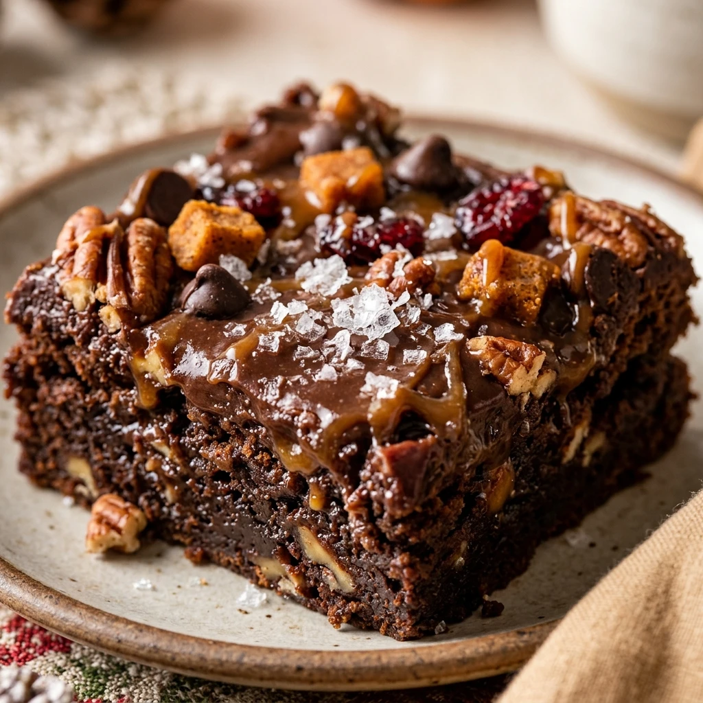 Thanksgiving Fudge Brownies With Sea Salt