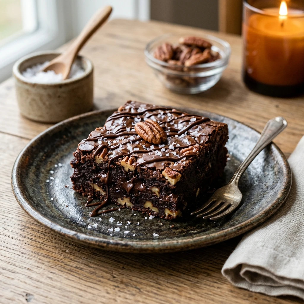Thanksgiving Fudge Brownies With Sea Salt