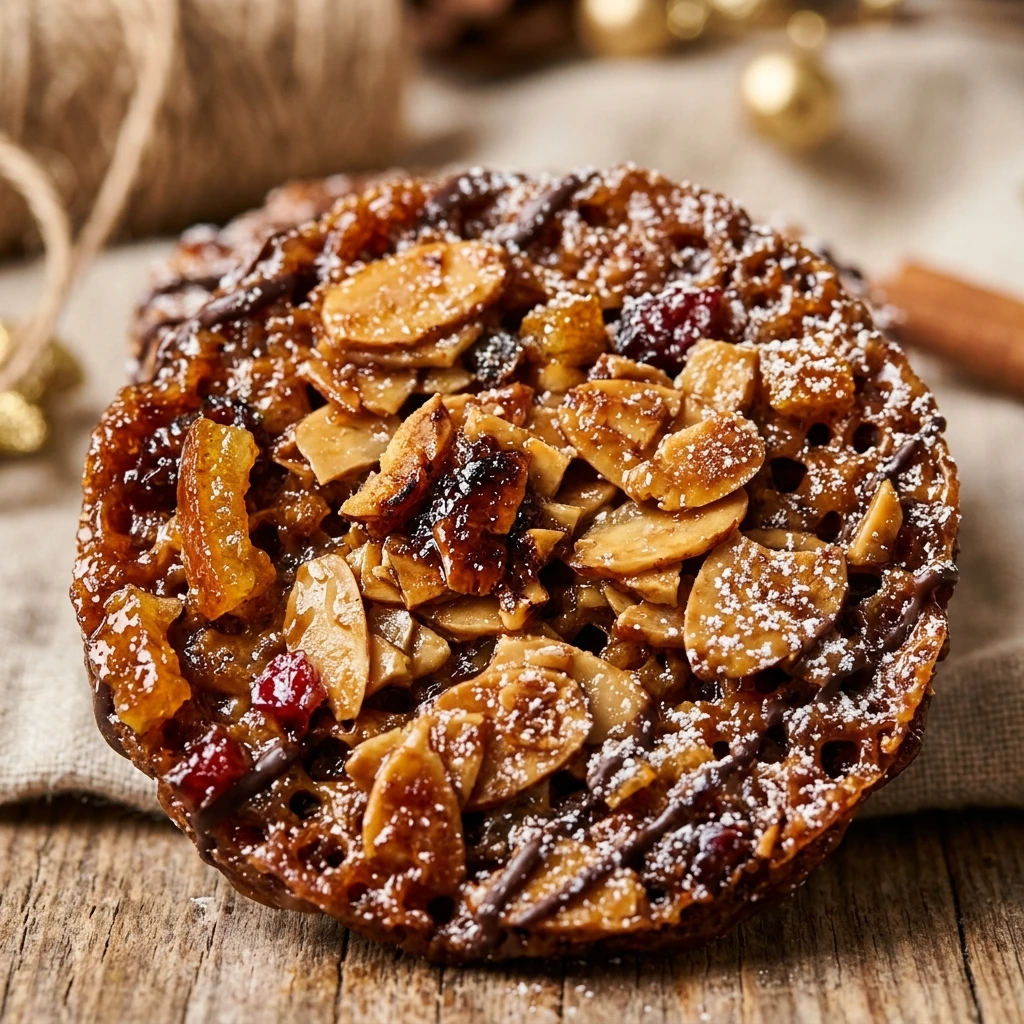 Toasted Almond Christmas Florentine Cookies