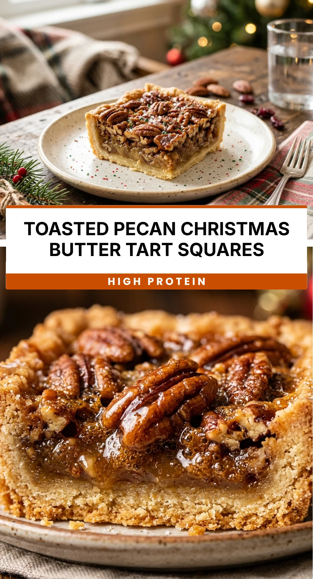 Toasted Pecan Christmas Butter Tart Squares