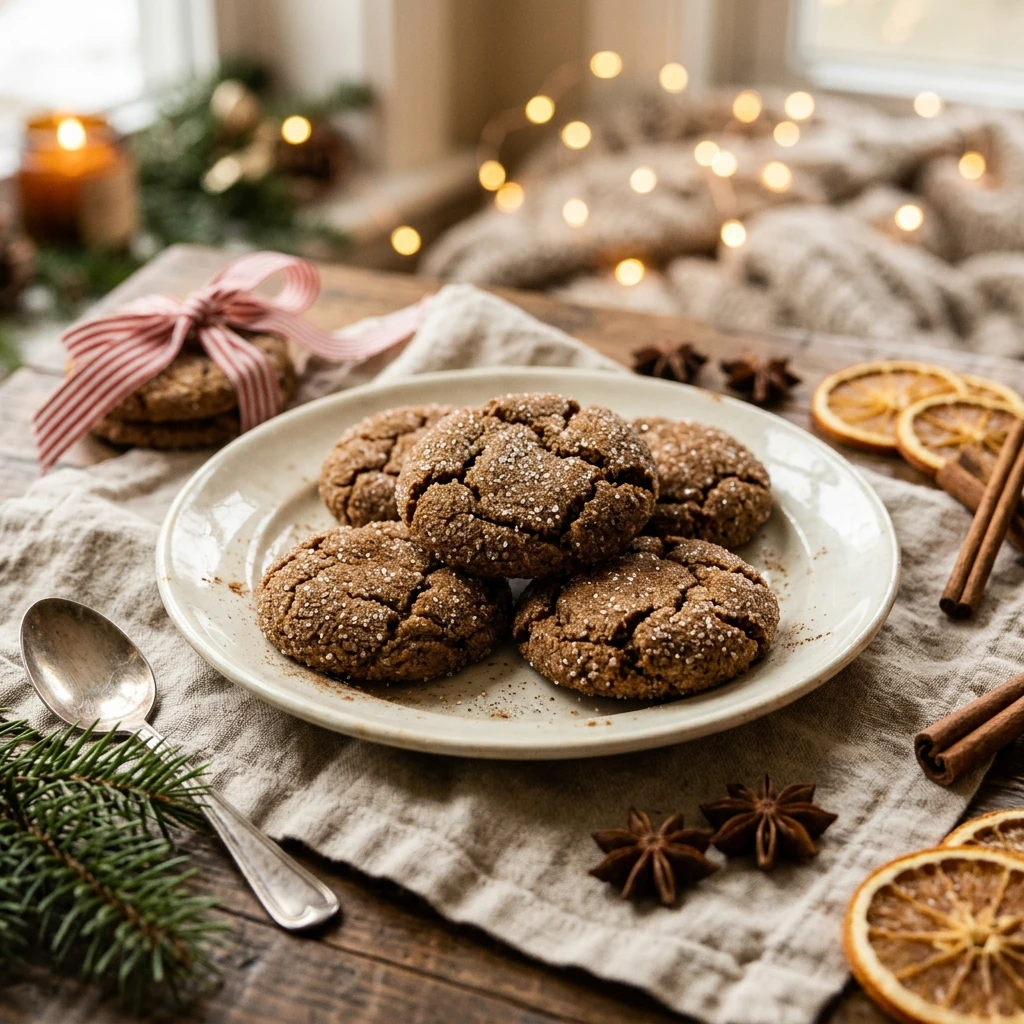 Traditional Christmas Spiced Molasses Cookies