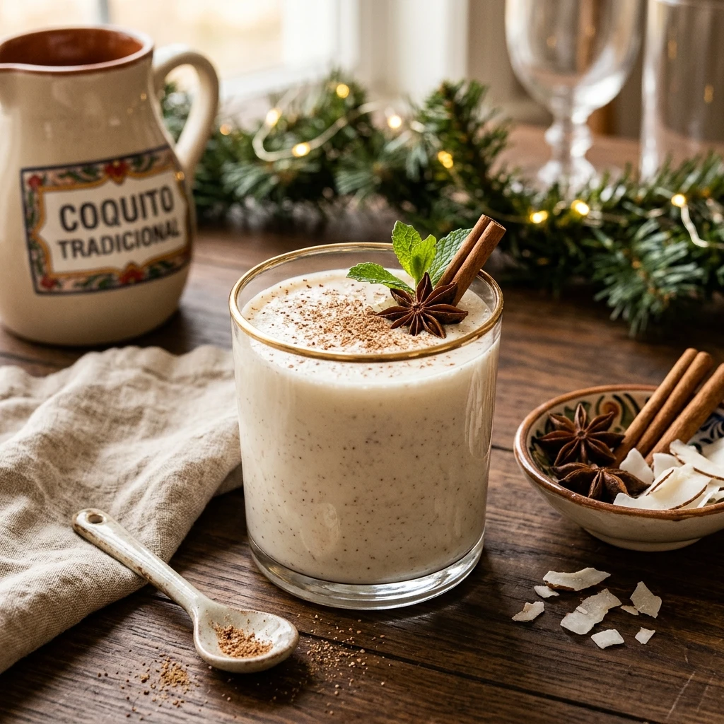 Traditional Coquito With Coconut