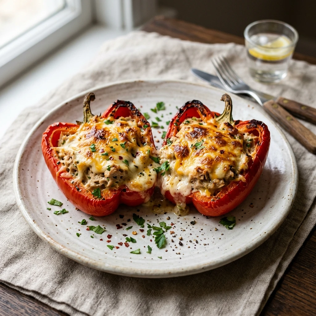 Tuna Melt Stuffed Bell Peppers