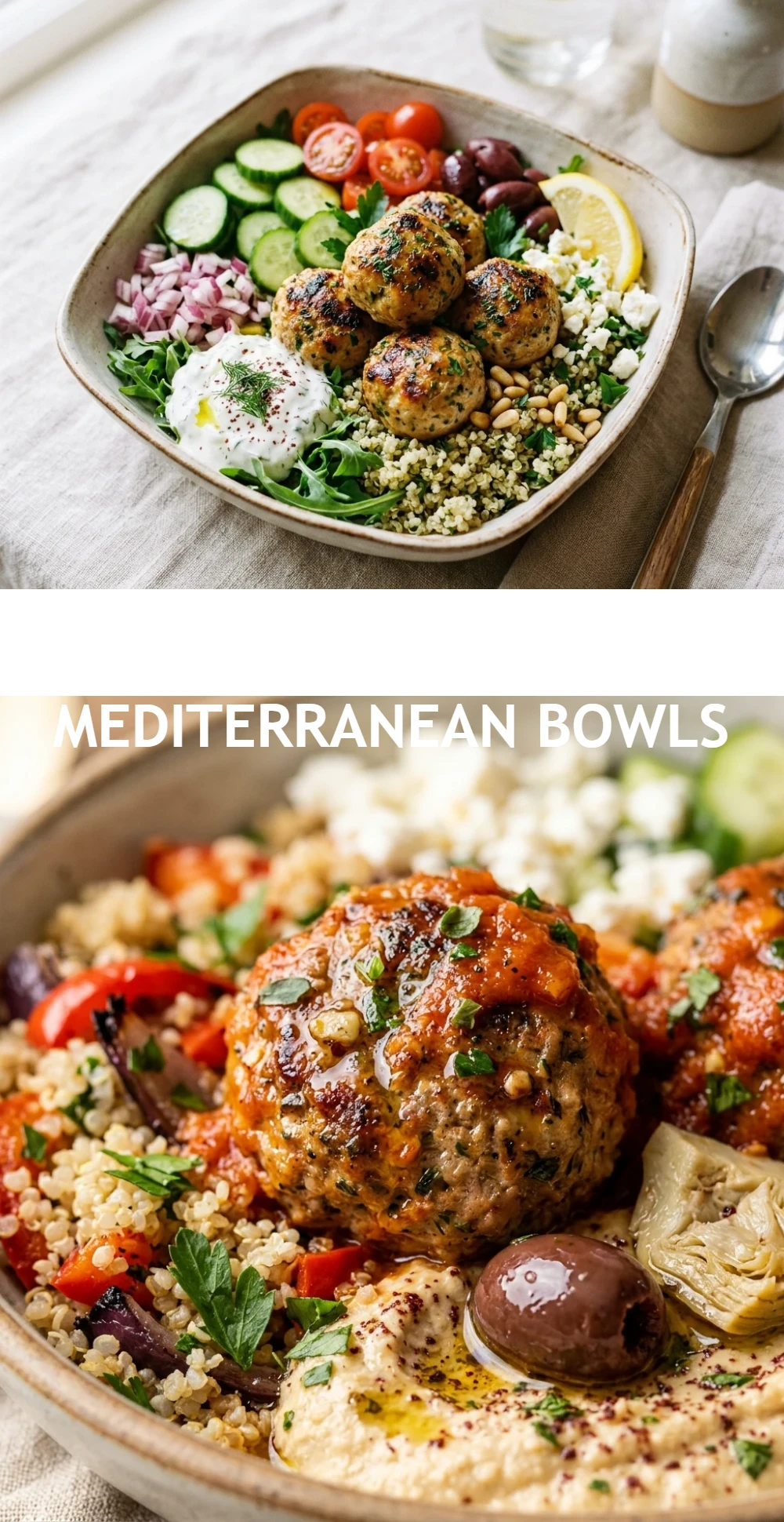 Turkey Meatball Mediterranean Bowls