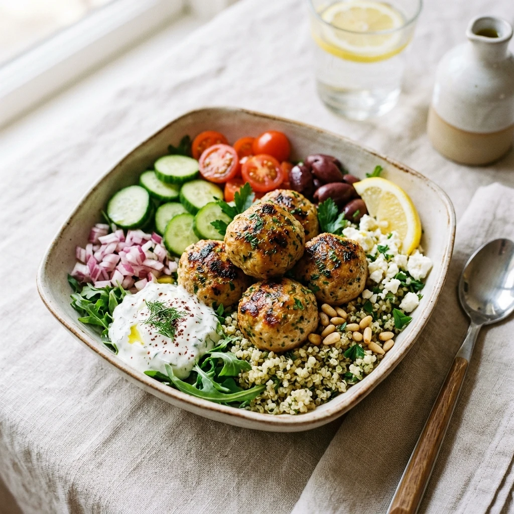 Turkey Meatball Mediterranean Bowls