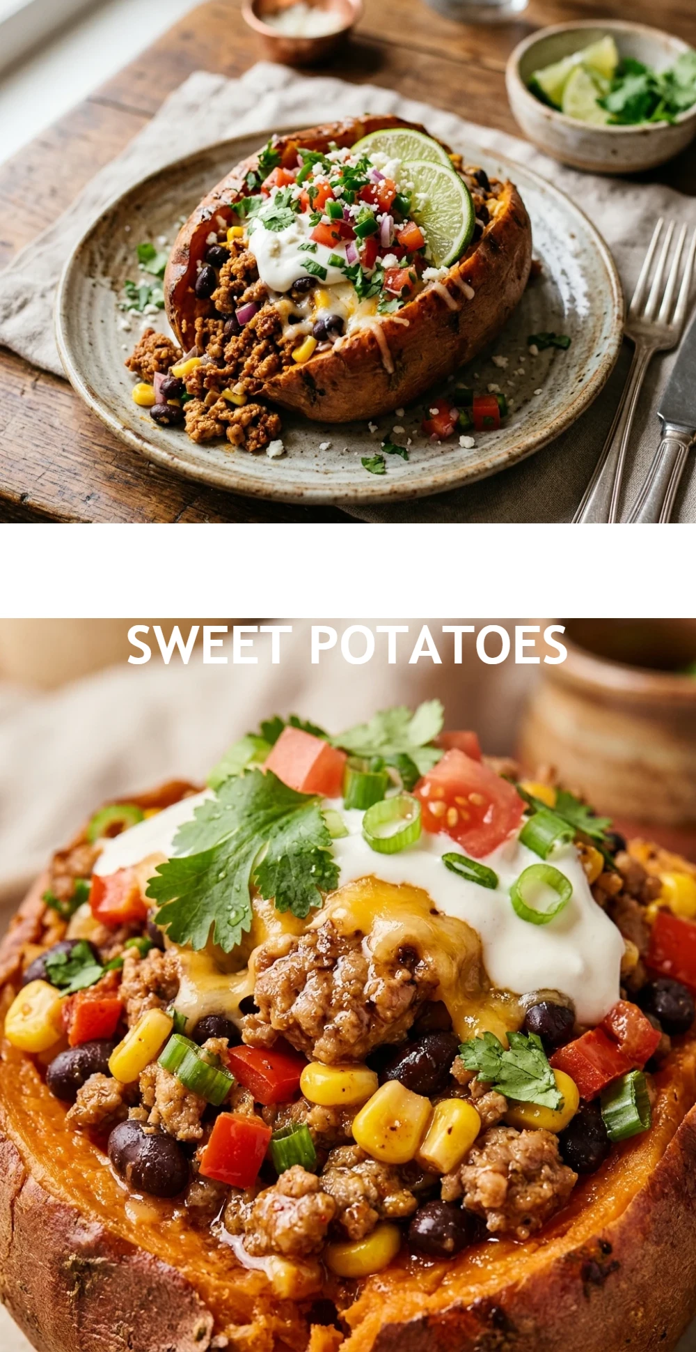 Turkey Taco Stuffed Sweet Potatoes