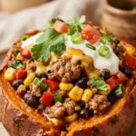 Turkey Taco Stuffed Sweet Potatoes