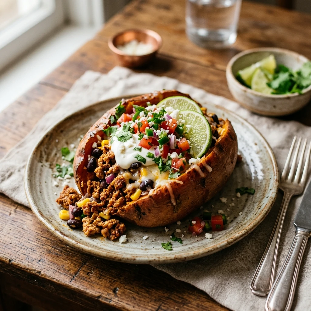 Turkey Taco Stuffed Sweet Potatoes