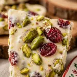 White Chocolate Holiday Bark with Pistachios and Cranberries