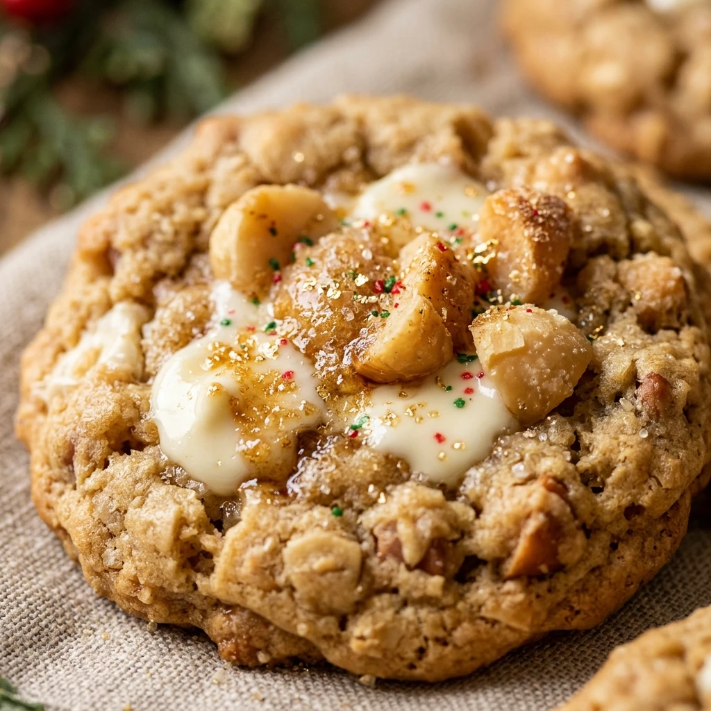 White Chocolate Macadamia Christmas Nut Cookies