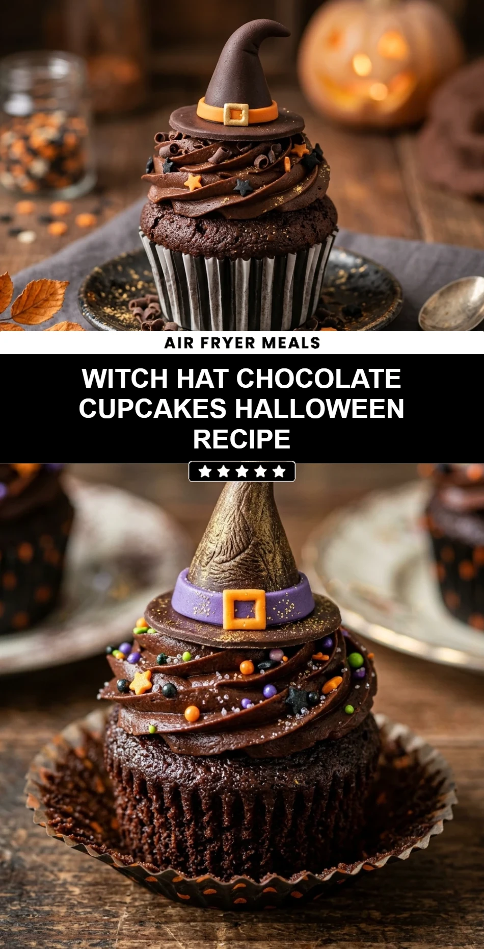 Witch Hat Chocolate Cupcakes Halloween Recipe