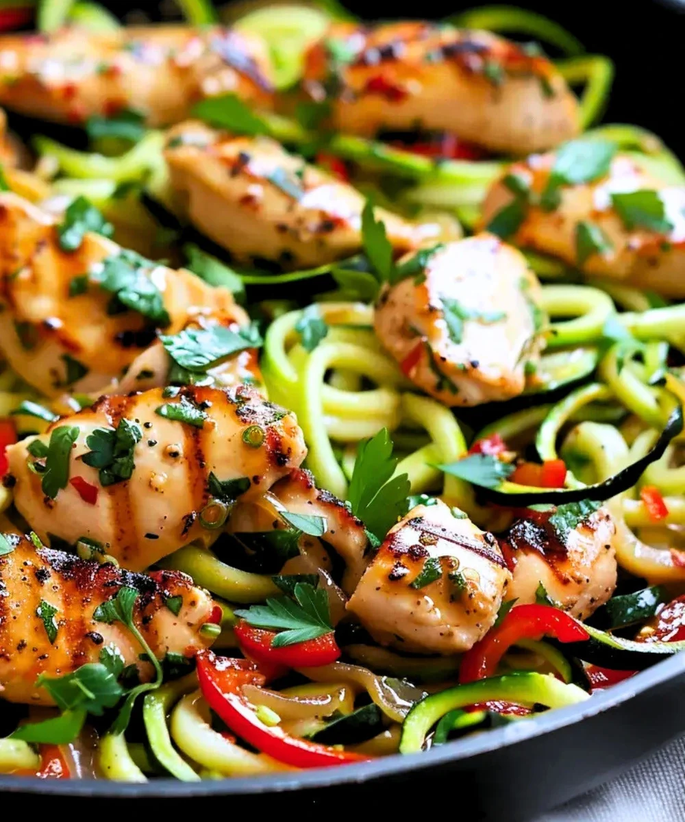 Garlic Chicken Zucchini Noodles