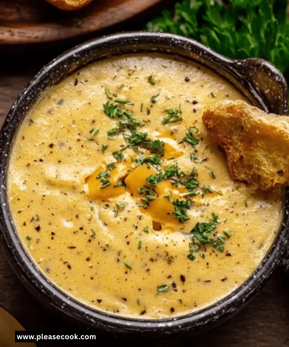 Hearty Cheddar Garlic Herb Potato Soup