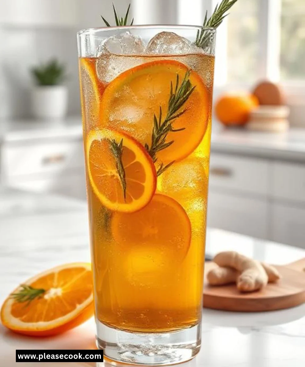 Orange Rosemary Ginger Iced Tea