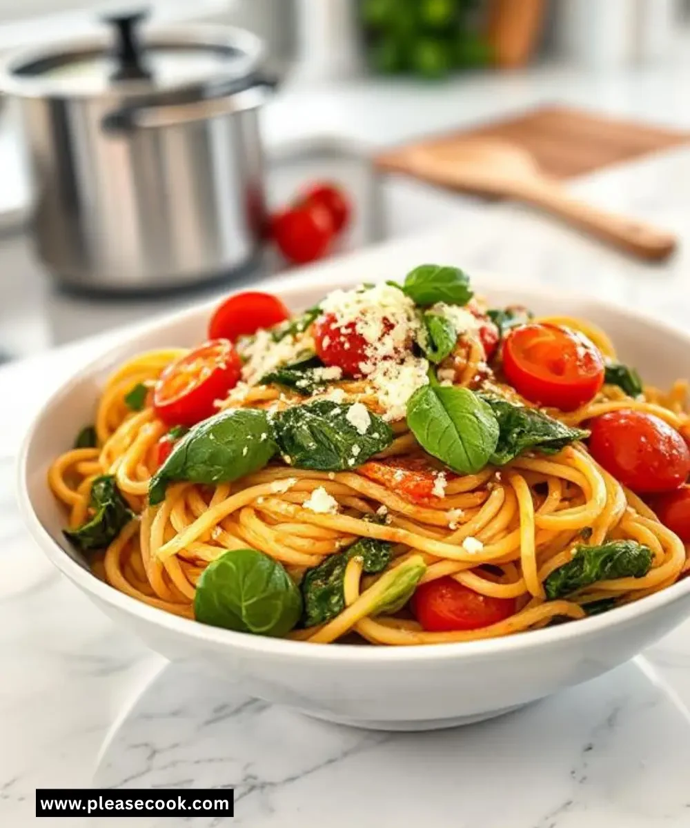 Quick Spinach Tomato Pasta Recipe