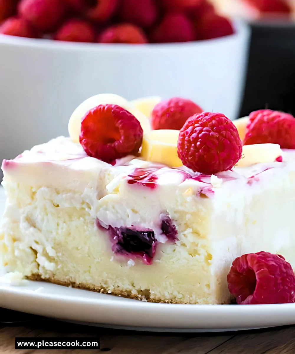 White Chocolate Raspberry Poke Cake