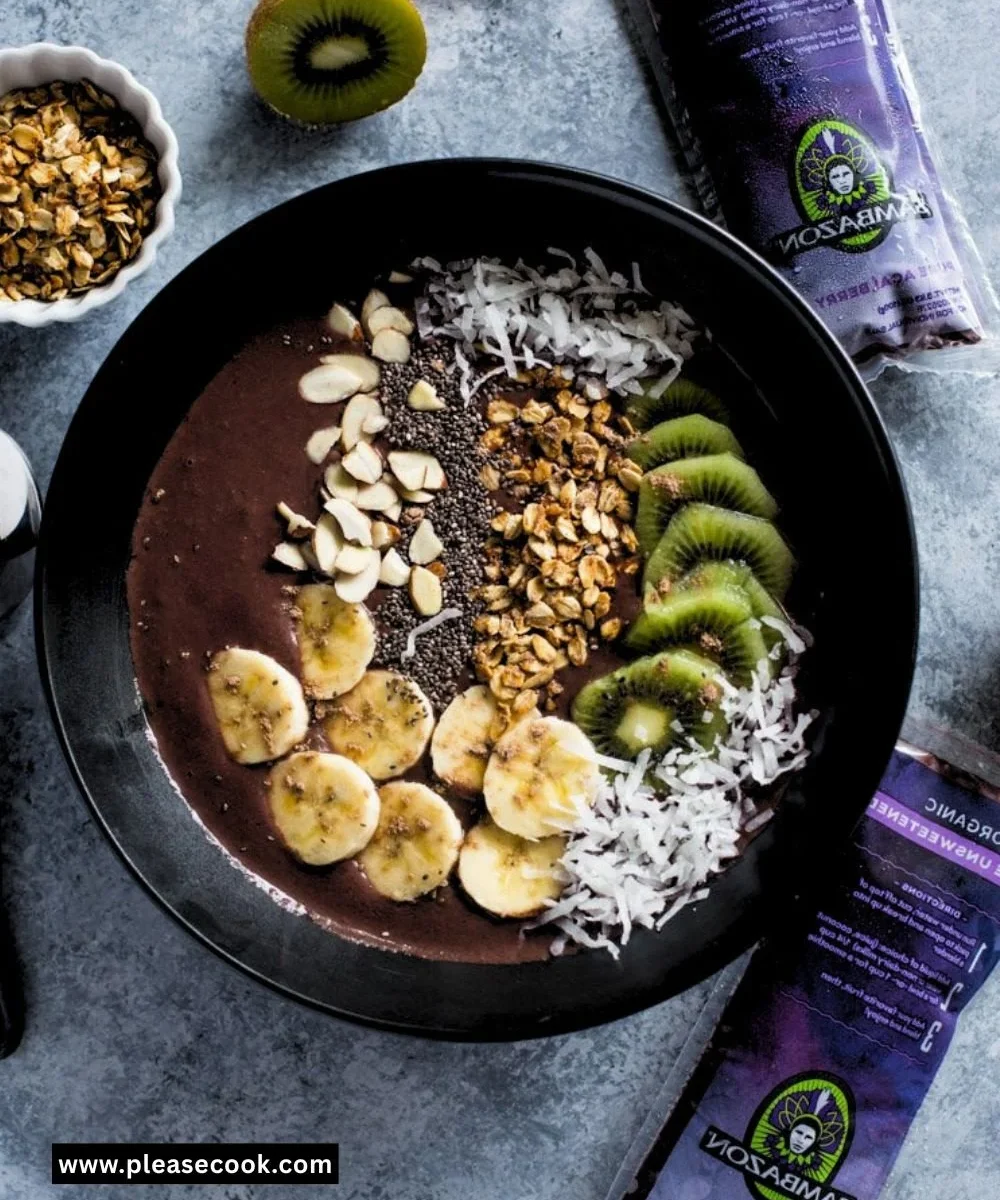 Chocolate Banana Acai Smoothie Bowls