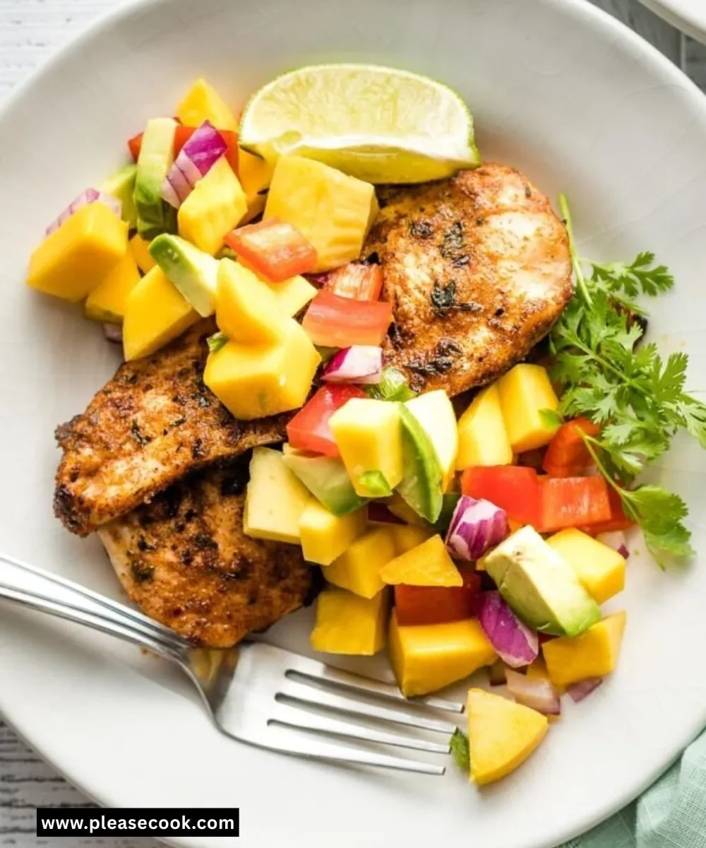 Jerk Chicken with Mango Avocado Salsa