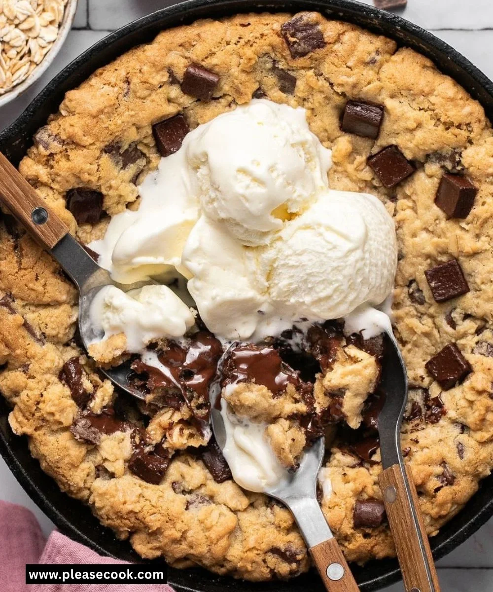 Oatmeal Chocolate Chip Cookie Skillet
